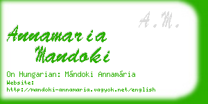 annamaria mandoki business card