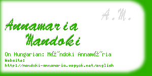 annamaria mandoki business card